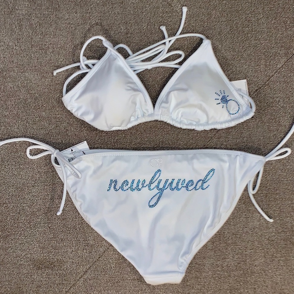 X-LARGE 11/13 Rhinestone Newlywed Bikini - Bride